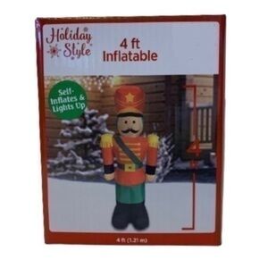 NIB. HOLIDAY STYLE Nutcracker 4ft Airblown Inflatable